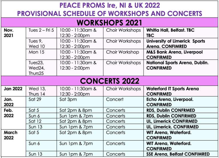 Choir Workshop & Concert Dates – Cross Border Orchestra of Ireland